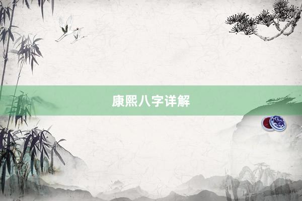 康熙八字详解